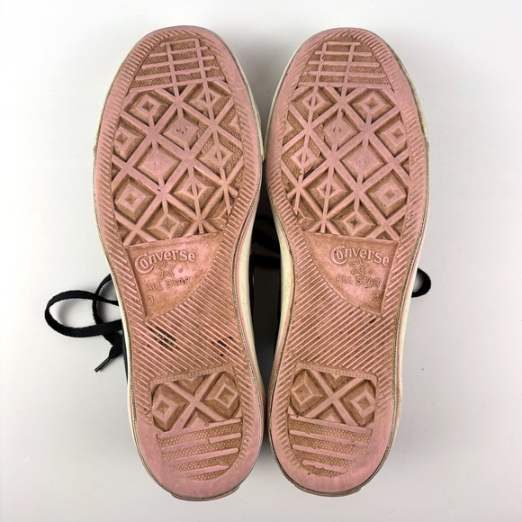 VTG Y2K Converse Black Satin Sneakers Sz M9 W11 Pink Cherry Blossom Embroidery - Picture 9 of 15